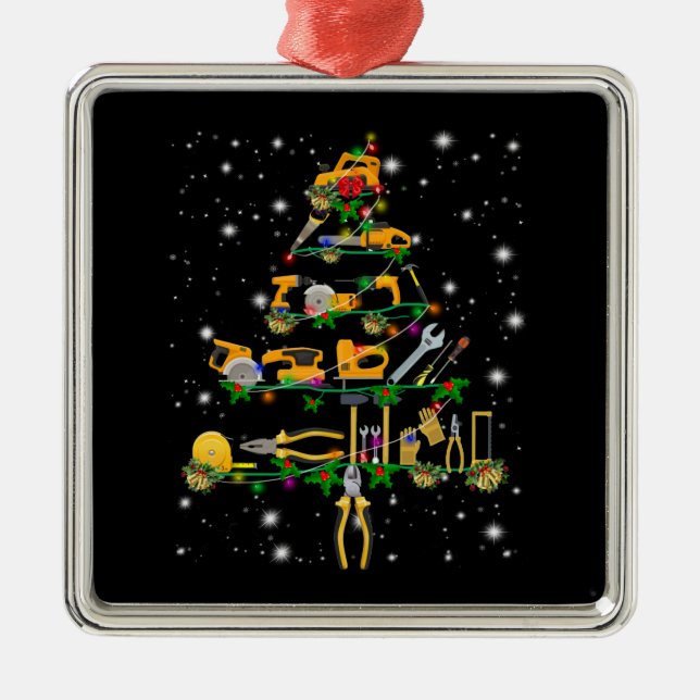 Mechanic Lovers | Mechanic Christmas Tree Ornament Aus Metall (Vorne)