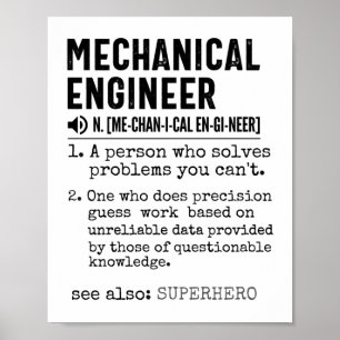 Mechanical Engineer Dictionary Definition Poster