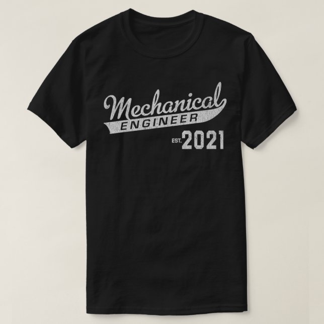 Mechanical Engineer Est 2021 Graduation T-Shirt (Design vorne)