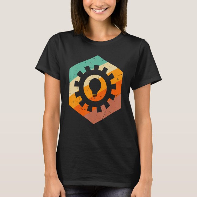 Mechanical Engineer  Retro Engineering Gear Engine T-Shirt (Vorderseite)