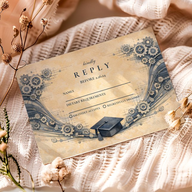 Mechanical Engineering Graduate Party RSVP Karte (Von Creator hochgeladen)