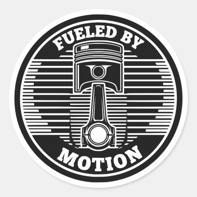 Mechanical Kinetic Piston Circular Mark Runder Aufkleber (Vorderseite)