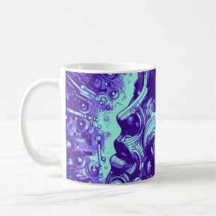 Mechanical Muse Lila Cyberpunk-Tasse Kaffeetasse
