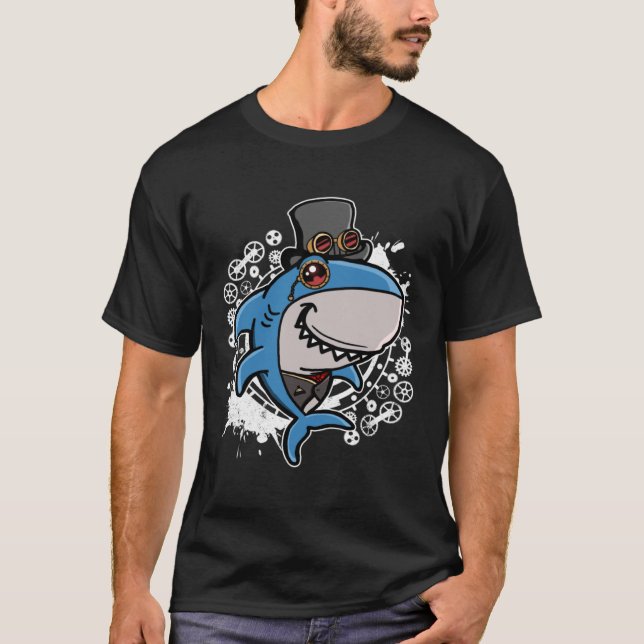 Mechanical Victorian Steampunk Shark T-Shirt (Vorderseite)