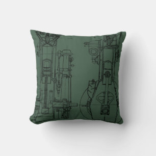 Mechanichal Zeichnend Blueprint Engineer Kissen