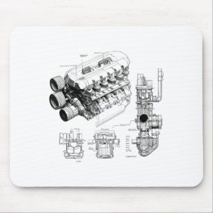 Mechanik-Autoliebhaber Männer Motor Eces Mousepad