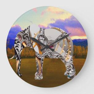Mechanik-Elephant Große Wanduhr