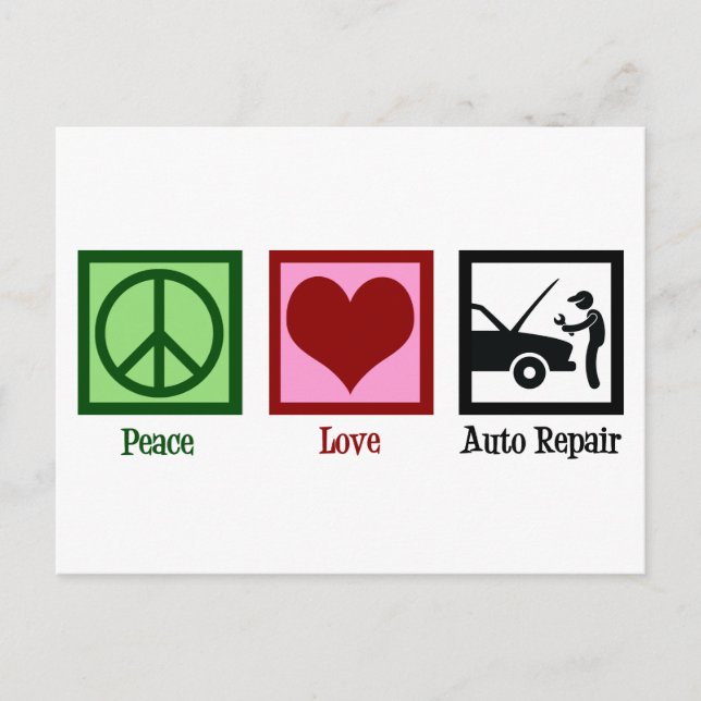 Mechanik für die Reparatur von Auto Postkarte (Vorderseite)