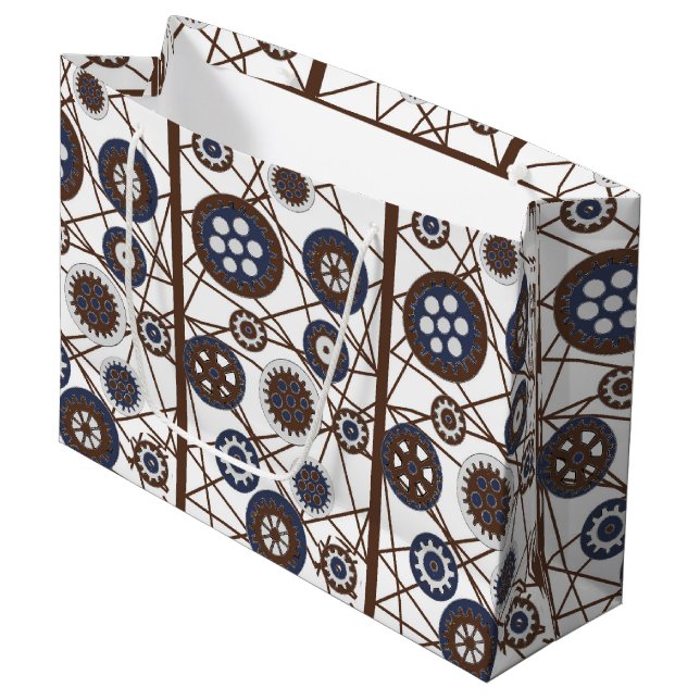 Mechanik-Geschenktasche Große Geschenktüte (Vorderseite Schrägansicht)