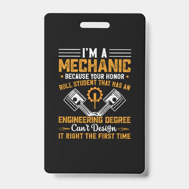 Mechanik | Ich bin ein Mechaniker Ausweis (Vorderseite)