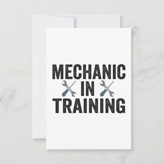 Mechanik in der Ausbildung Auto Ersatzteil Geschen Dankeskarte (Vorderseite)