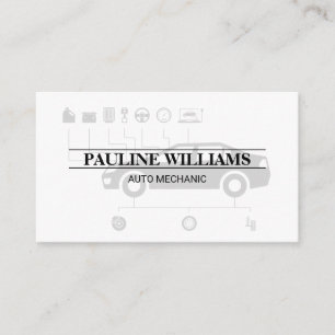 Mechanik   Ingenieur   Auto-Diagramm Visitenkarte