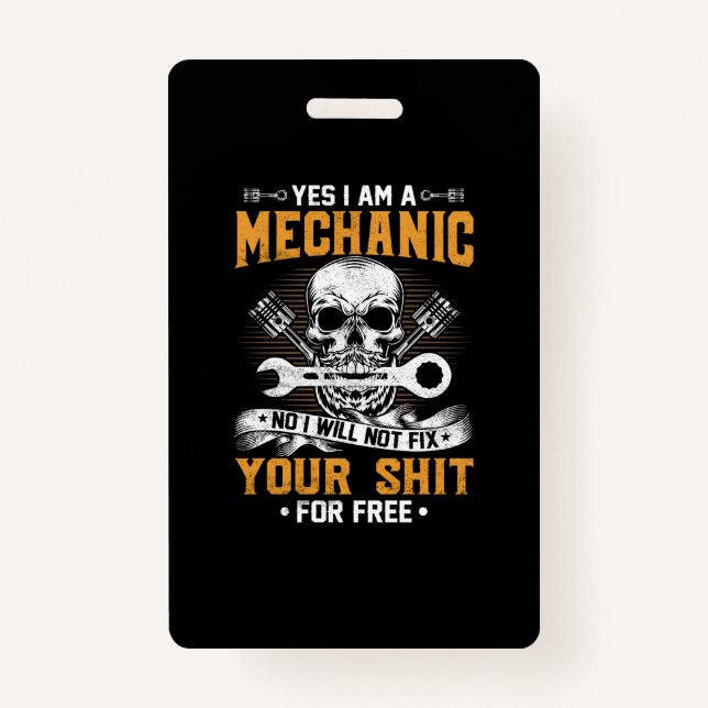Mechanik Ja, ich bin ein Mechaniker Ausweis (Vorderseite)