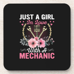 Mechanik nur eines Mädchens in Liebe mit einem Mec Getränkeuntersetzer
