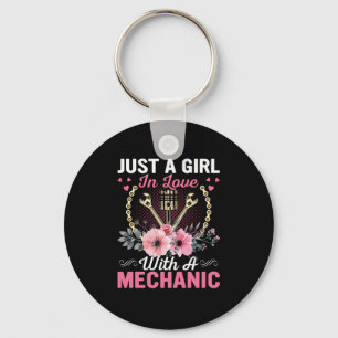 Mechanik nur eines Mädchens in Liebe mit einem Mec Schlüsselanhänger