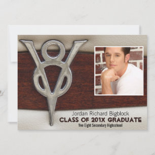 Mechanik Schüler V8 Emblem Foto Grad Einladung