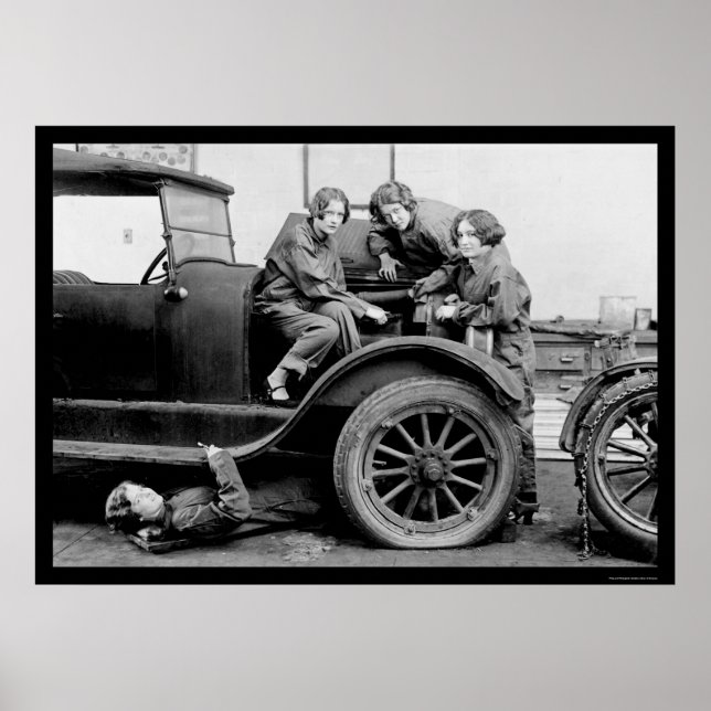 Mechaniken für das Auto von Mädchen in der Schule  Poster (Vorne)