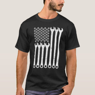 Mechaniker Amerikanisches Flaggen-Shirt Schraubens T-Shirt