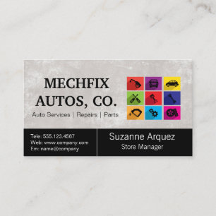 Mechaniker Autoservice-Abteilung Visitenkarte