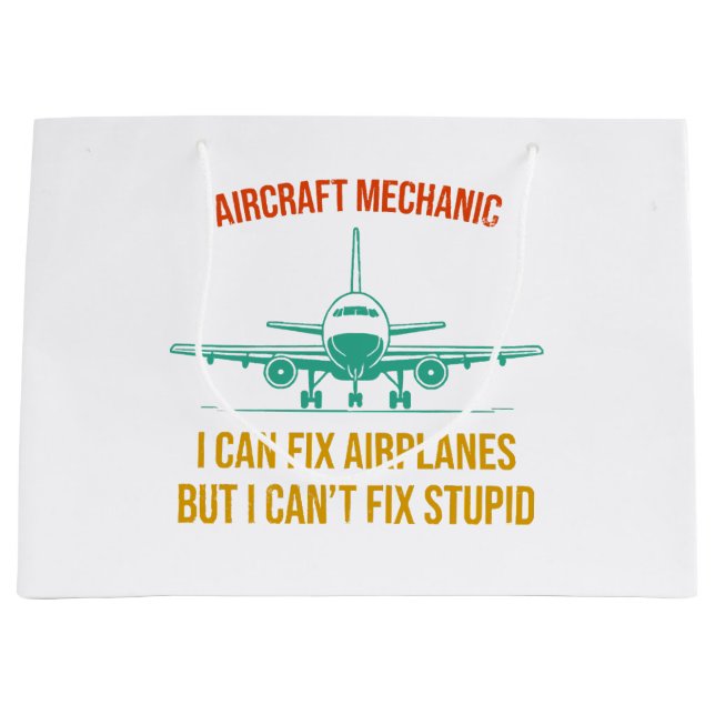 Mechaniker des Flugzeugs kann ich Flugzeuge repari Große Geschenktüte (Vorderseite)