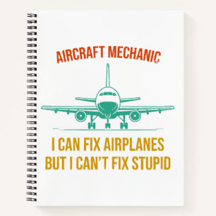Mechaniker des Flugzeugs kann ich Flugzeuge repari Notizbuch
