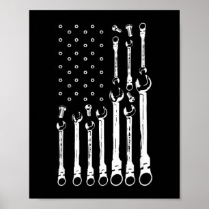 Mechaniker-Flagge Amerikanische patriotische Flagg Poster