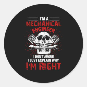 Mechaniker Ich bin Maschineningenieur Runder Aufkleber