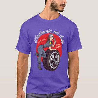 Mechaniker im Dienst Reparatur Mädchen Autoreparat T-Shirt