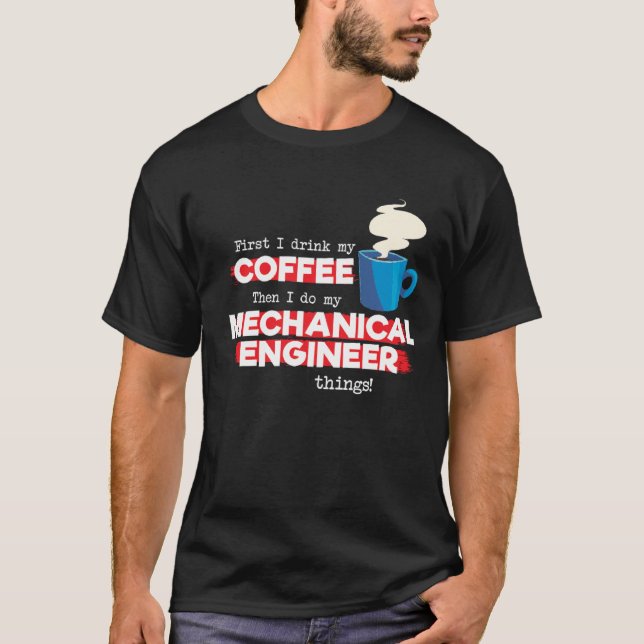 Mechaniker & Kaffeemaschine Lover Witziges Sprichw T-Shirt (Vorderseite)