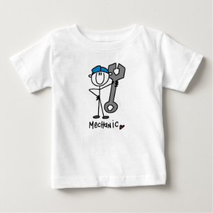 Mechaniker Mit Schraubenschlüssel-Strichmännchen Baby T-shirt