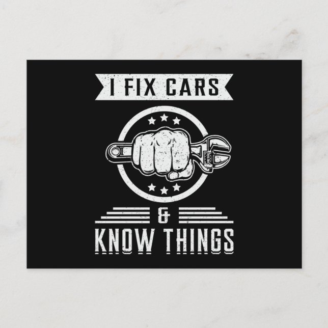 Mechaniker Motor Auto Funny Gift Idee Postkarte (Vorderseite)