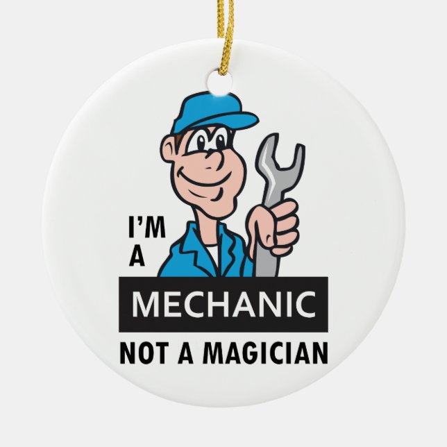 Mechaniker, nicht Magier Keramik Ornament (Vorne)