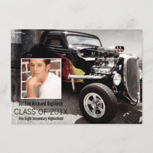 Mechaniker Student V8 Emblem Foto Grad Ankündigung