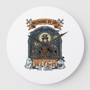Mechaniker-Tag Hexen-Nacht Halloween Steampunk Fra Große Wanduhr