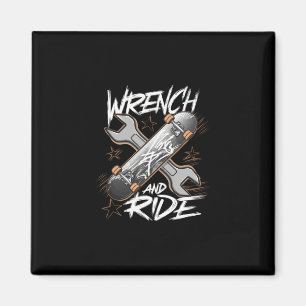 Mechaniker und Skateboarder - Skateboard und Schra Magnet