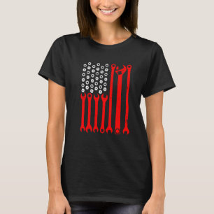 Mechaniker US-Flagge Tuning Auto Reparatur Mechani T-Shirt