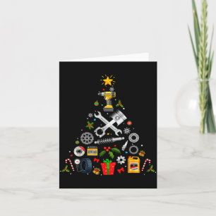 Mechaniker-Weihnachtsbaumschmuck im Garagen-Autome Karte