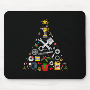 Mechaniker-Weihnachtsschmuck Baum in Garage Auto M Mousepad