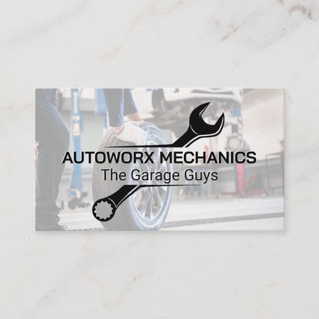 Mechanikschlüssel | Auto Shop Visitenkarte (Vorderseite)