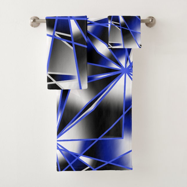 Mechanisch Zeichnend Mosaik mit blauer Farbenfüllu Badhandtuch Set (Insitu)