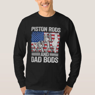 Mechanische amerikanische Flagge 4. Juli Piston Ro T-Shirt