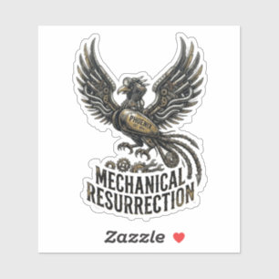 Mechanische Auferstehung Biker Phoenix Motor Aufkleber