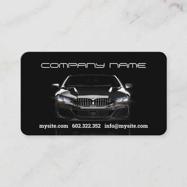 Mechanische Black Car Business Card Visitenkarte (Vorderseite)