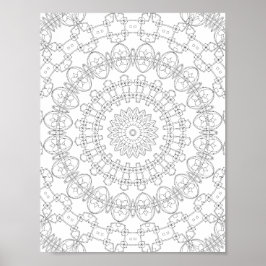 Mechanische Blütenringe Malvorlage Muster Kunst Poster