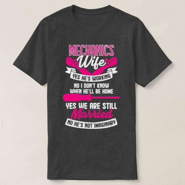Mechanische Ehefrau Verheiratete Coupé T-Shirt (Design vorne)