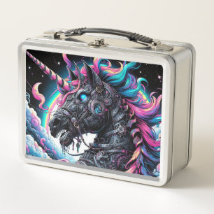Mechanische Einhorn-Lunchbox Metall Brotdose
