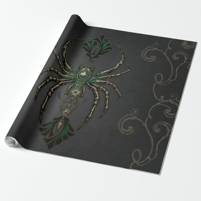 Mechanische Eleganz, die Spinne im Dunkeln. Geschenkpapier (Ungerollt)