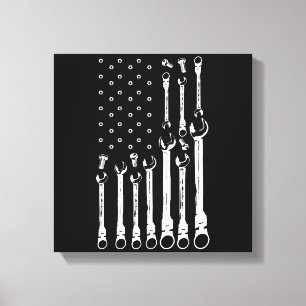 Mechanische Fahne Amerikanisches Flag Flag Mechani Leinwanddruck