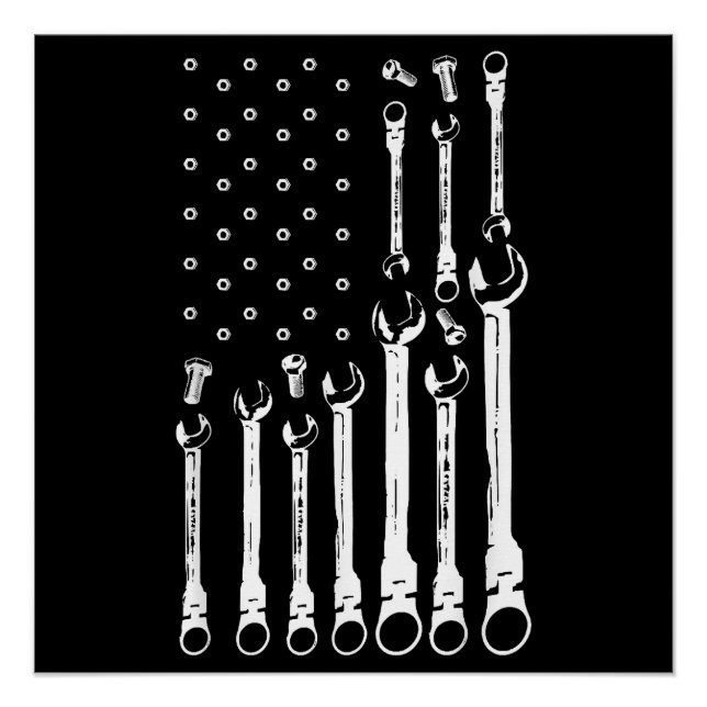 Mechanische Fahne Amerikanisches Flag Flag Mechani Poster (Vorderseite)
