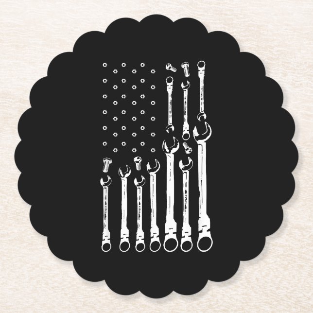 Mechanische Fahne Amerikanisches Flag Flag Mechani Untersetzer (Vorderseite)